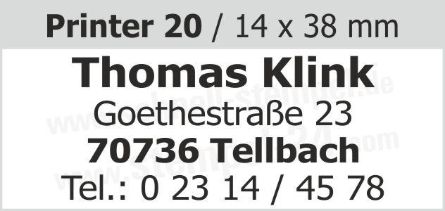 Colop Printer Line 20 Größe