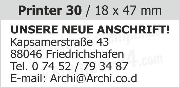 Colop Printer Line 30 Größe