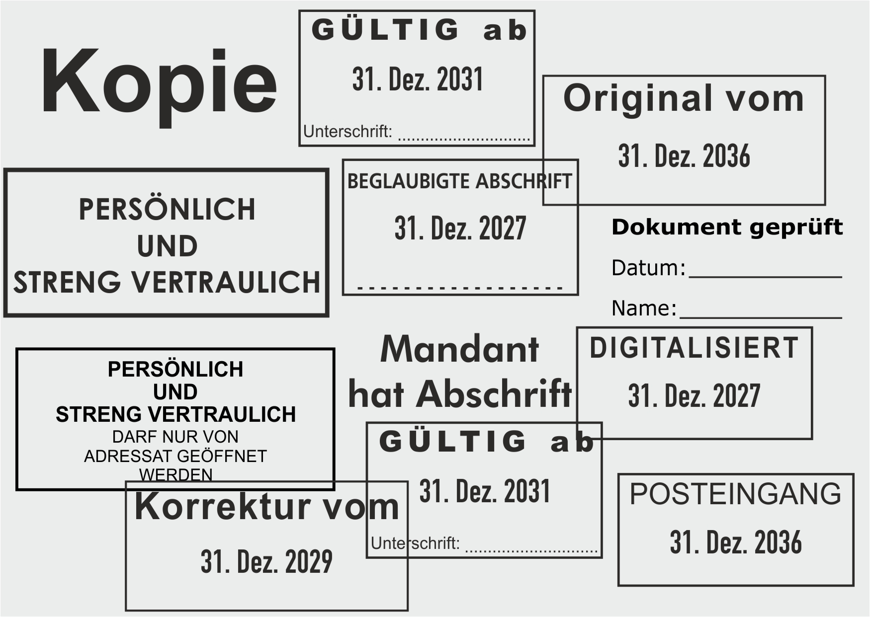 Trodat Professional Bürostempel mit fertigen Standardtexten direkt Bestellen