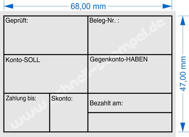 Holzstempel Abdruckmuster Rechnung geprüft Zahlung bis