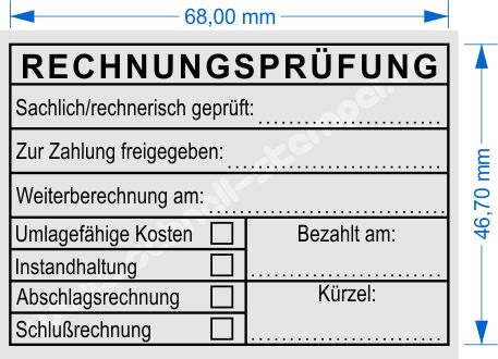 Holzstempel 50x70 mit Stempelplatte Rechnungsprüfung Schlußrechnung