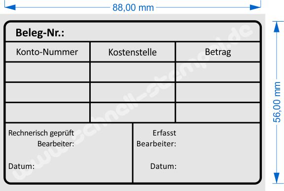 Holzstempel Abdruckmuster Rechnungsstempel Belegnummer erfasst