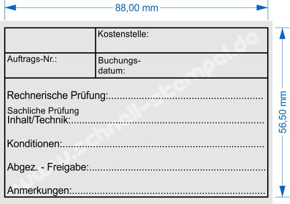 Holzstempel Abdruckmuster Kontierungsstempel Kostenstelle Auftragsnummer