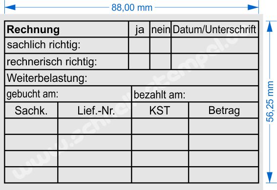 Holzstempel Abdruckmuster Kontierungstempel Rechnung Weiterbelastung gebucht