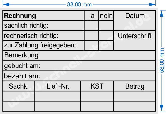 Holzstempel Abdruckmuster Rechnung zur Zahlung freigegeben