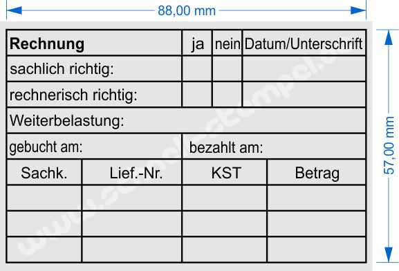 Holzstempel Abdruckmuster Kontierungsstempel Rechnung Weiterbelastung