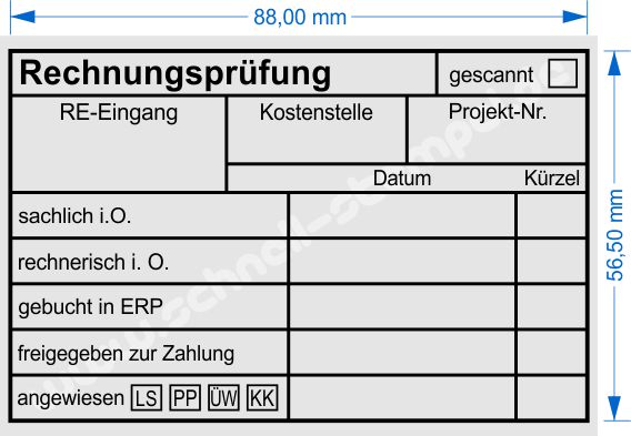 Musterabdruck Holzstempel Rechnungsprüfung