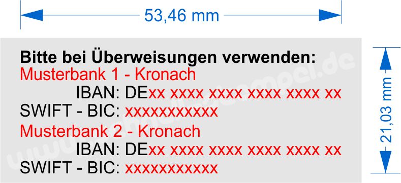 Muster Überweisungsstempel für 2. Bankverbindungen