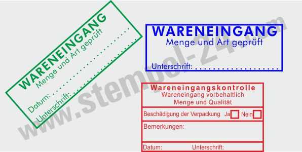 Wareneingangs stempel Printy