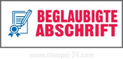 Stempel BEGLAUBIGTE ABSCHRIFT