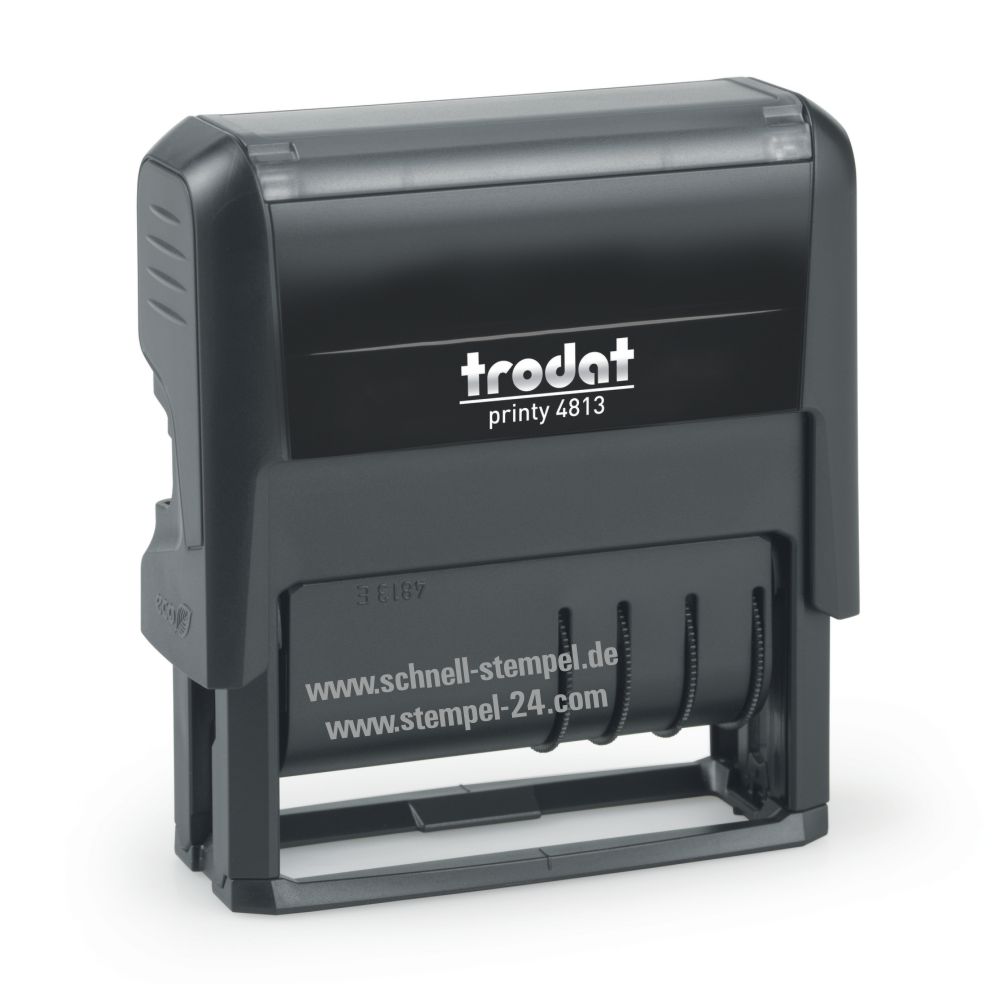 Trodat Printy 4813 Datumstempel Datum Rechts und Individueller Text Links
