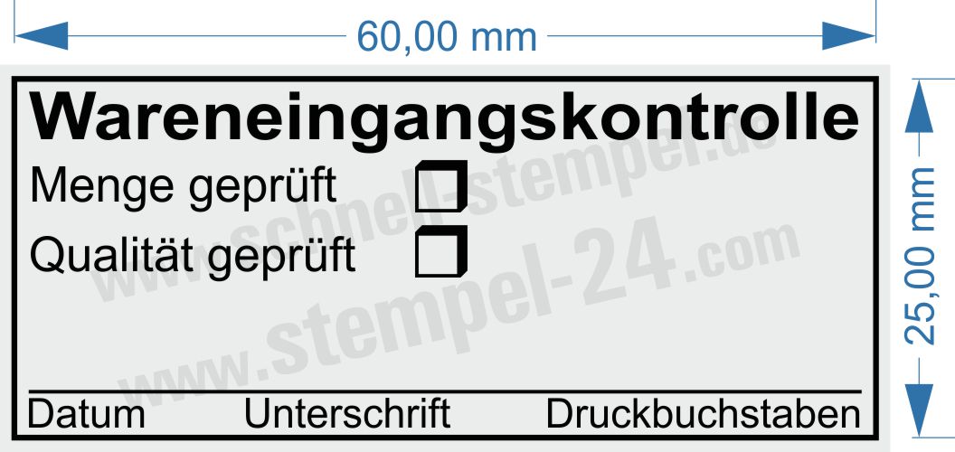 Selbstfärbestempel Wareneingangskontrolle Menge Qualität Geprüft Selbstfärbestempel Wareneingangskontrolle Menge Qualität Geprüft