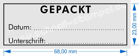 Abdruckmuster Printy 4915 Gepackt Datum Unterschrift