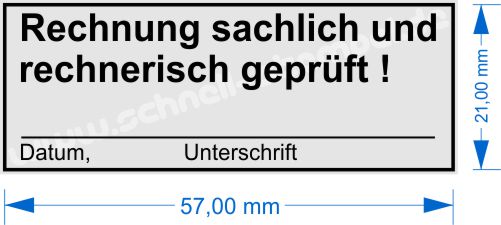 Stempel Abdruckmuster Rechnungsprüfung Rechnung sachlich rechnerisch geprüft Unterschrift