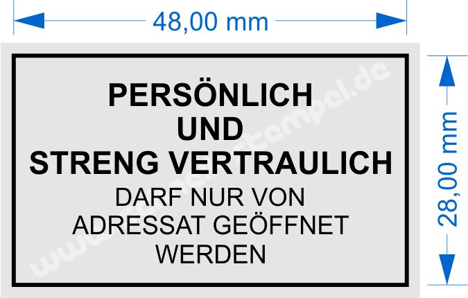 Muster Trodat Printy 4929 Persönlich und Streng Vertraulich darf nur vom Adressat geöffnet werden