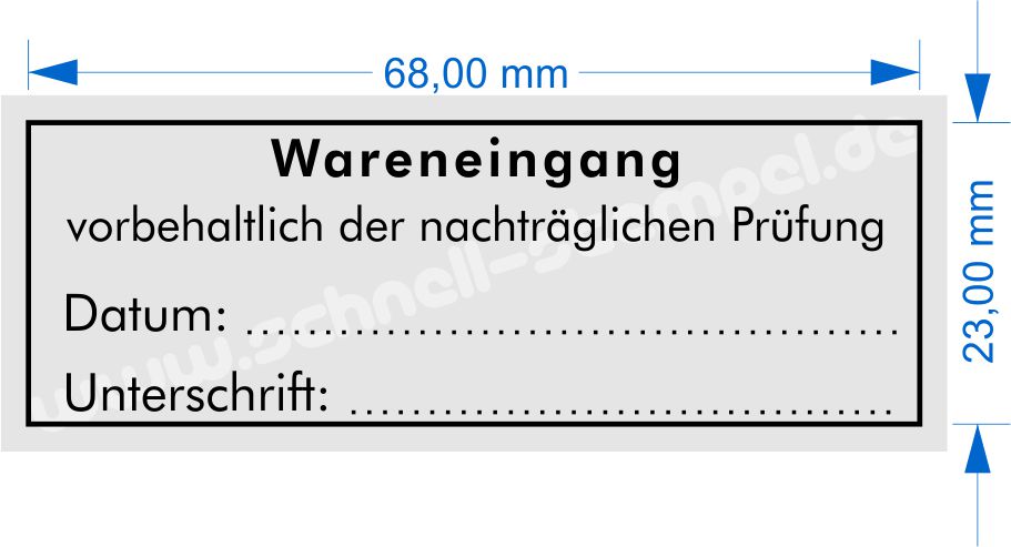 Muster Wareneingangsstempel vorbehaltlich der nachträglichen Prüfung Datum Unterschrift