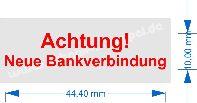 Stempel Achtung neue Bankverbindung