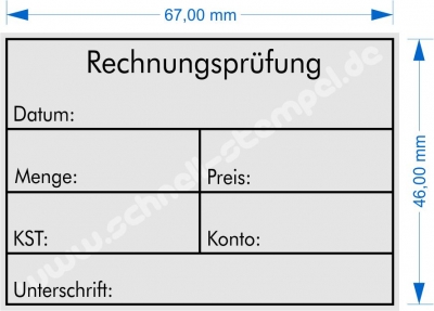 Kontierungsstempel Rechnungsprüfung Menge Preis Kostenstelle Konto Unterschrift • Trodat 5208