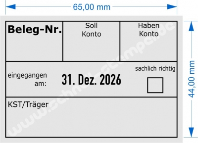 5480 Buchungsstempel Beleg-Nr. KST/Träger