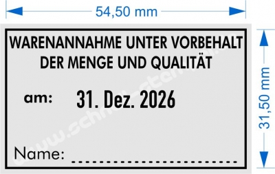 5460 Trodat Wareneingangsstempel Vorbehalt Qualität