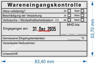 54110 Trodat Wareneigangskontrolle MHD Unterschrift