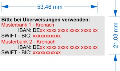 4913 Printy Bitte bei Ueberweisung verwenden 2. Bank-Verbindungen