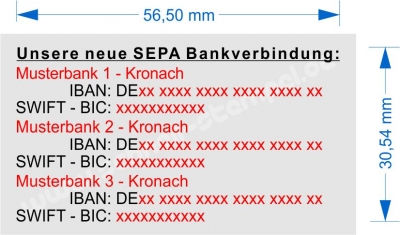 4928 Trodat Printy SEPA Stempel für 3. Bankverbindungen