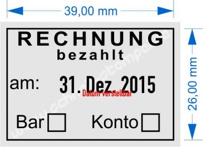 5440 Trodat Professional Rechnung bezahlt Bar Konto