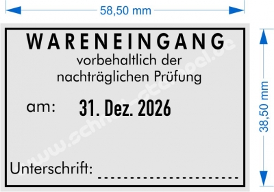 5474 Trodat Wareneingangsstempel vorbehaltlich der nachträglichen Prüfung