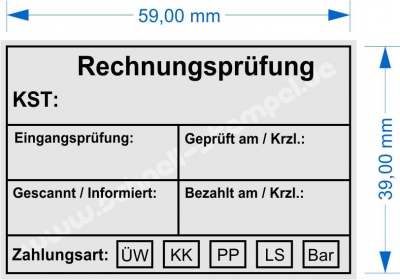 Stempel Rechnungsprüfung Kostenstelle Eingangsprüfung Geprüft Zahlungsart Überweisung Kreditkarte 5274