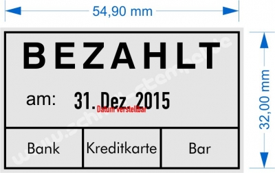 5460 Trodat Rechnungsstempel Bezahlt Bank Kreditkarte Bar