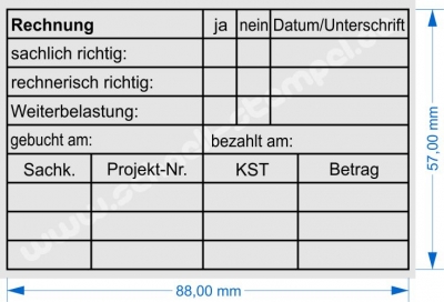 Holzstempel 60x90 Rechnung Weiterbelastung 2