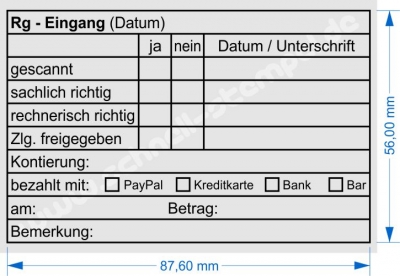 Holzstempel 60x90 Rechnungs-Eingang