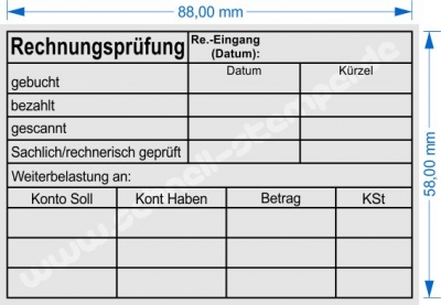 Holzstempel 60x90 Rechnungsprüfung Kostenstelle Datum