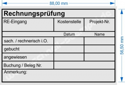 Holzstempel 60x90 Rechnungsprüfung Kostenstelle