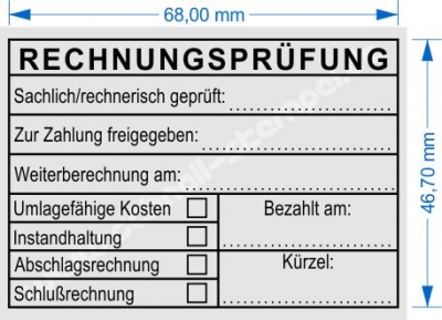 Holzstempel 50x70 Rechnungsprüfung Schlußrechnung