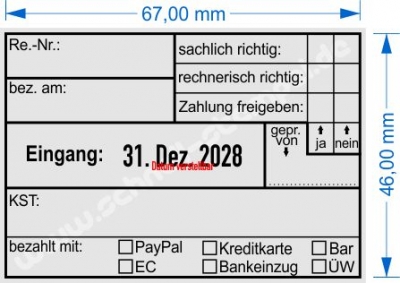 5480 Trodat Professional Rechnung bezahlt am bezahlt mit