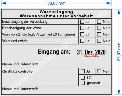 54120R Stempel Wareneingangsstempel Werkstoff