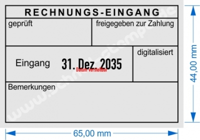 5480 Kontierungsstempel Rechnung Eingang geprüft freigegeben verstellbar Bemerkung digitalisiert