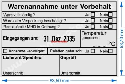 Warenannahmestempel Lebensmittel unter Vorbehalt - Trodat Professional 54110