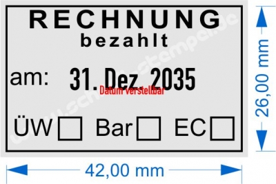 5440 Trodat Professional Rechnung bezahlt mit Überweisung Bar EC-Karte