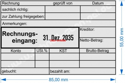 Stempel Rechnungseingang Zahlung geprüft Kreditor Netto/Betrag Konto Kostenstelle • Trodat Professional 54110 •