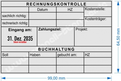 54120L Kontierungsstempel Rechnungskontrolle Buchung