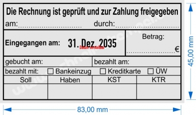 Buchungsstempel Rechnung ist geprüft Betrag freigegeben • Trodat 54110