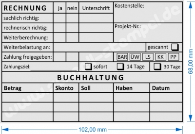 5212 Trodat Professional Rechnungspüfung Weiterberechnung