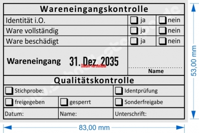 Stempel Wareneingangskontrolle Identprüfung • Trodat Professional 54110 •