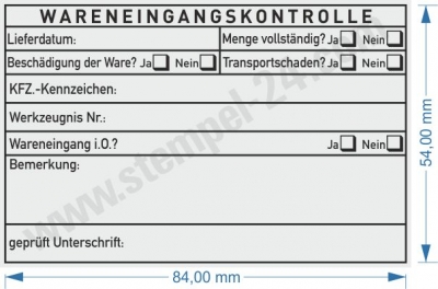 Stempel Wareneingangskontrolle DIN ISO 5211