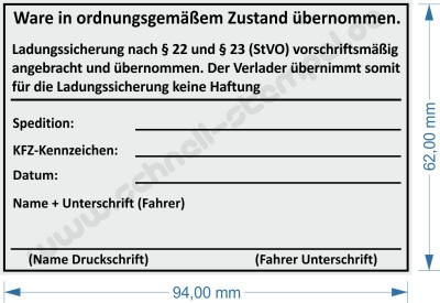 5212 Trodat Professional Ladungssicherung vorschriftsmäßig angebracht und übernommen