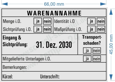 5480 Trodat Professional Stempel Warenannahme Sichtprüfung Maßprüfung