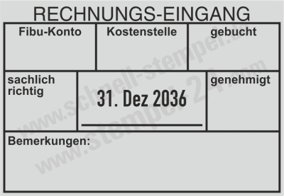 Stempel Rechnungseingang Fibukonto Gebucht • 5480